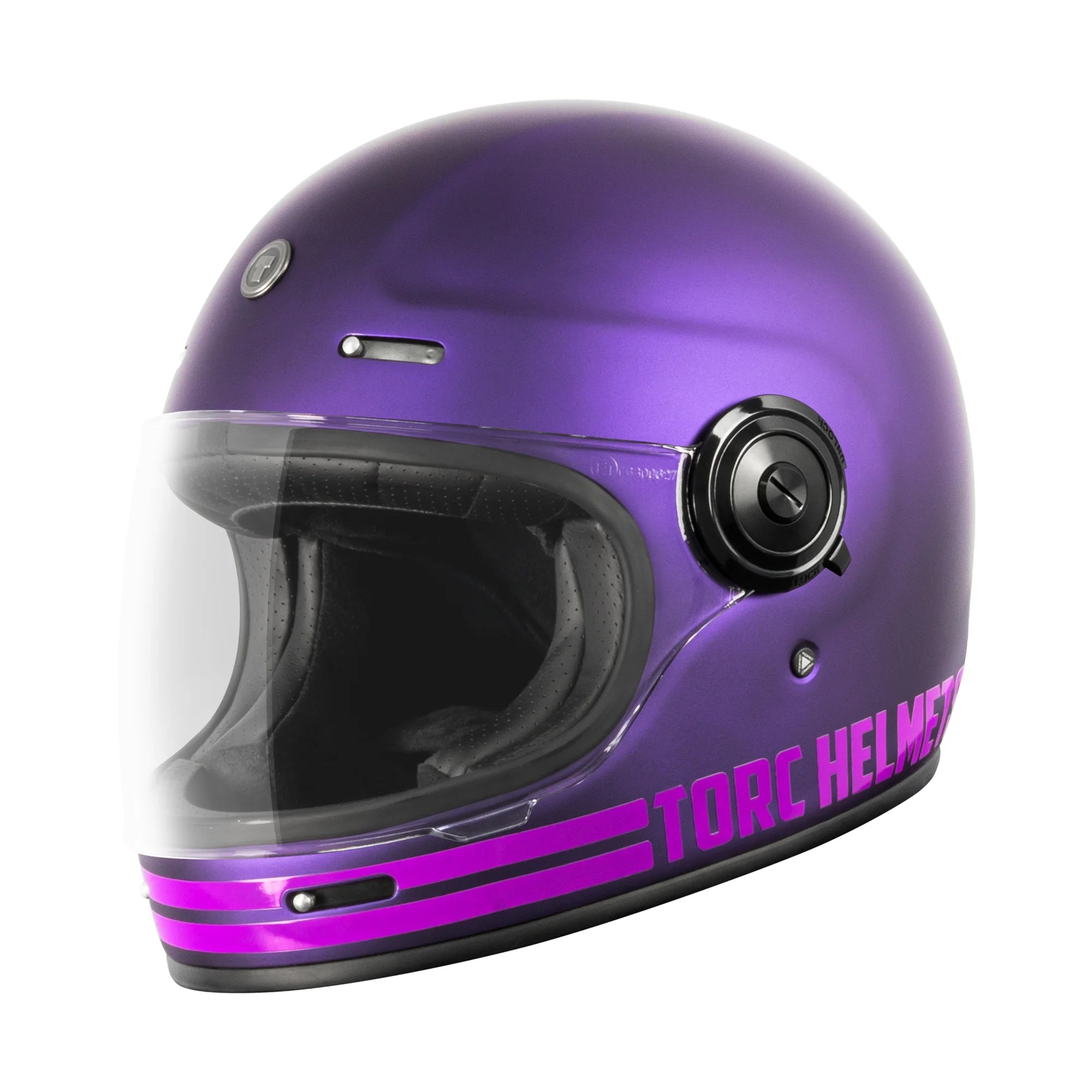 black and purple motorcycle helmet Torc Newport Motorcycle Full Face Helmets
