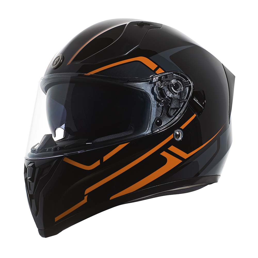 Orange and black full face sales motorcycle helmets