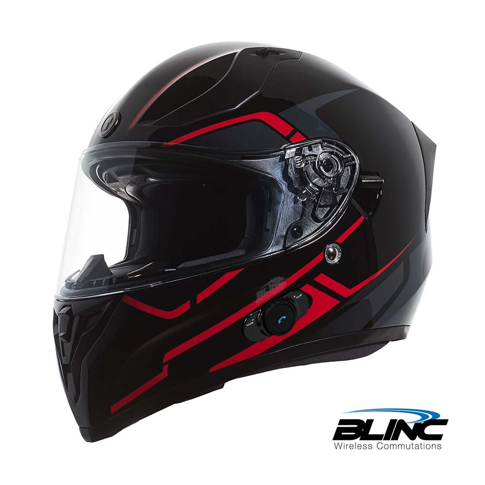 Red full face best sale helmet