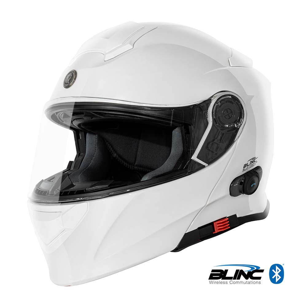 bluetooth modular motorcycle helmets TORC T-28 Full Face Modular Motorcycle Helmet with Bluetooth Gloss White
