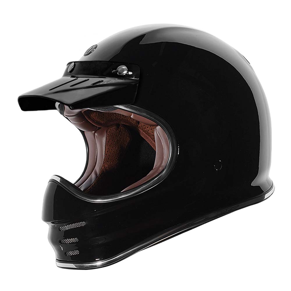 TORC Baja Full Face Retro Moto Helmet Gloss Black TORC Baja Full Face Retro Moto Helmet Gloss Black