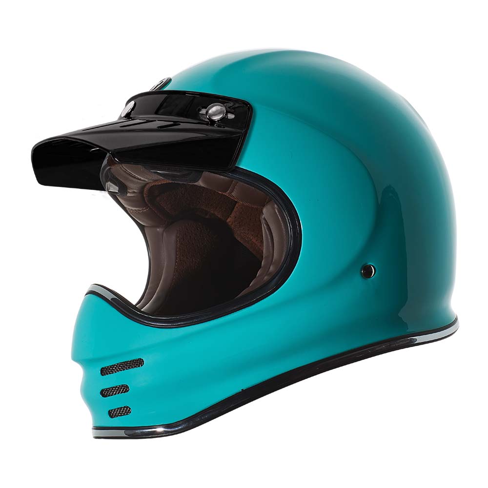 TORC T-3 Full Face Retro Moto Helmet Tiffany Blue