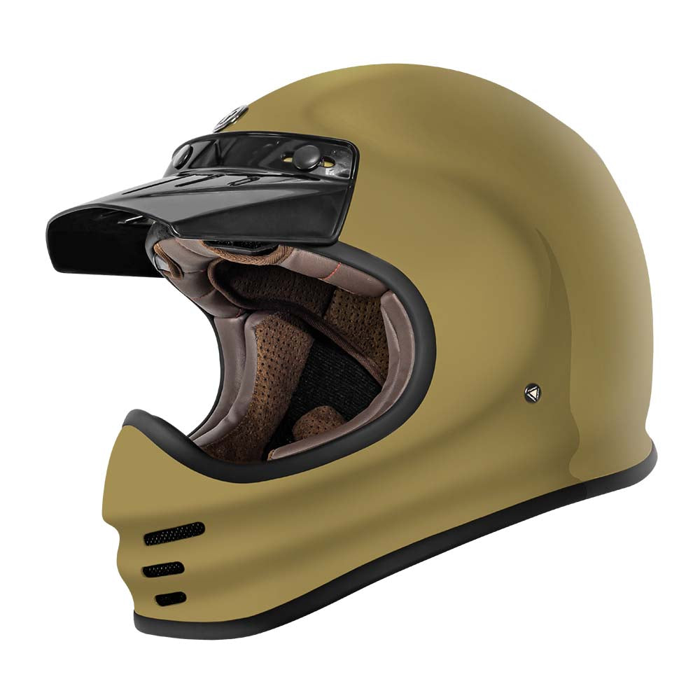 gold motorcycle half helmet TORC T-3 Retro MX Full Face Helmet