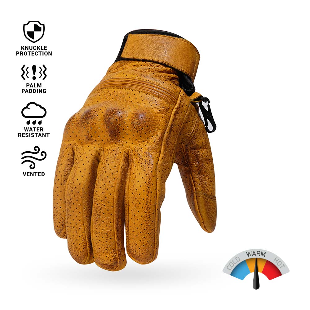 Goatskin Leather Riding Work Gloves, Medium
