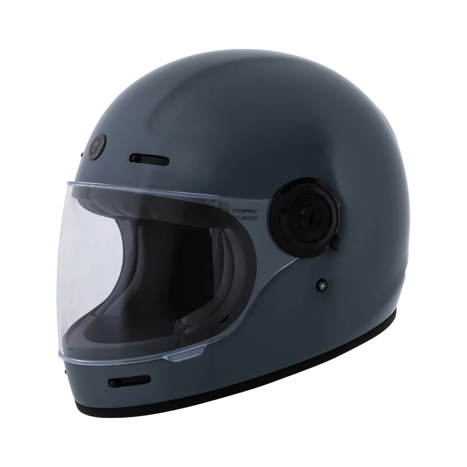 1920 motorcycle helmet Daytona Retro Full Face Helmet: Vintage Style - Dull Black W/ Dull Black Accents Made in Vietnam Comes with a carrying bag Newport Nardo Grey