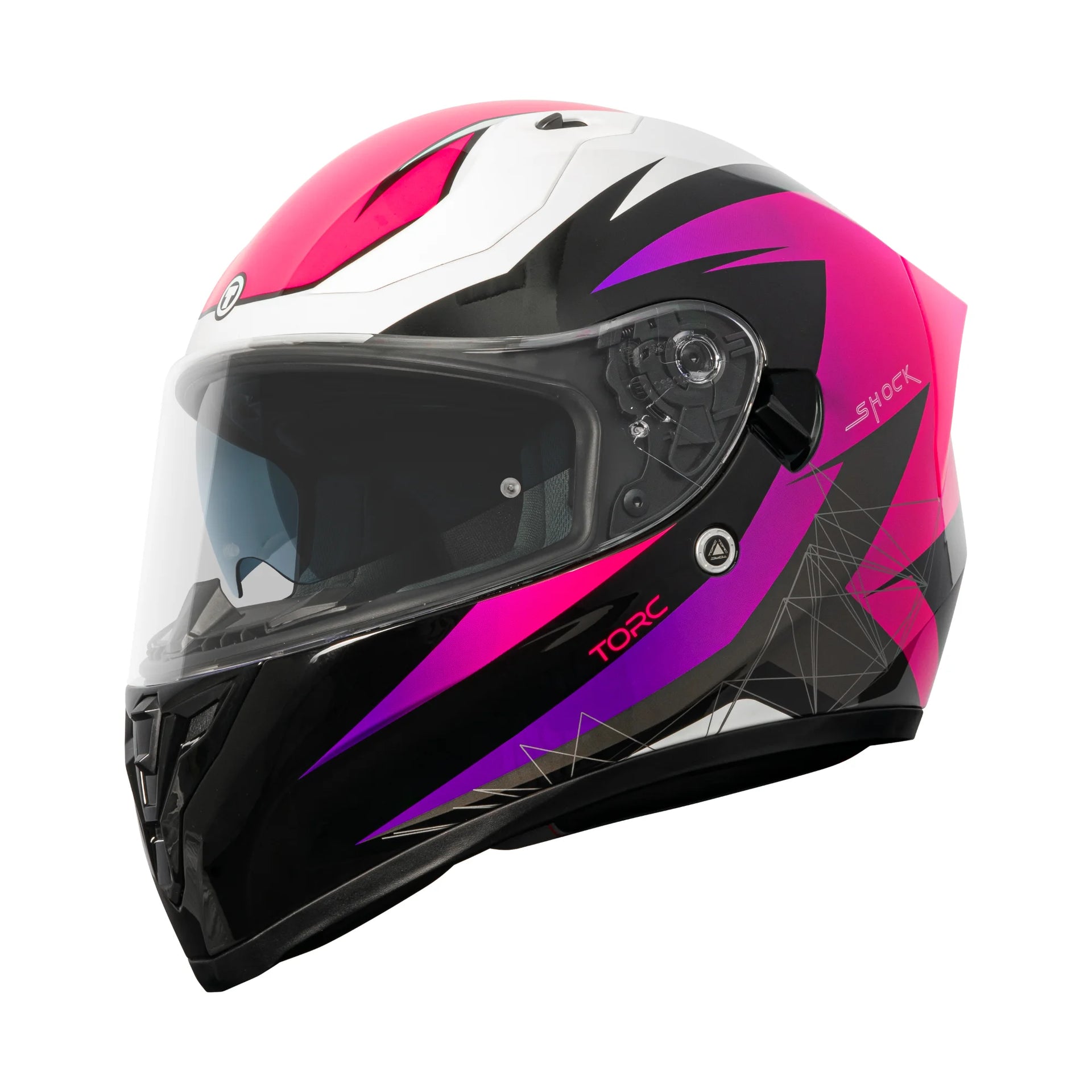 Torc T-15 Motorcycle Full Face Helmets Shock Fluo Fuxia – TORC