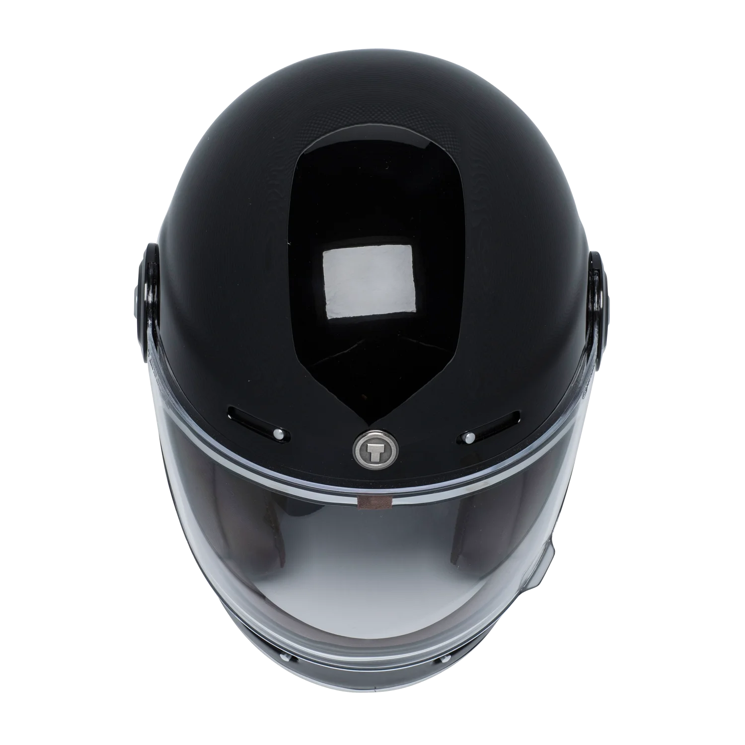 Torc Newport Gloss Black Motorcycle Helmet - Retro Full Face DOT
