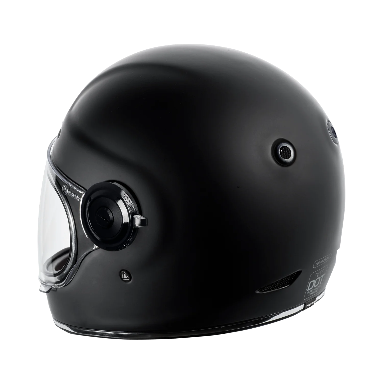 Torc Helmets Newport Matte Black - DOT Approved Full Face Retro