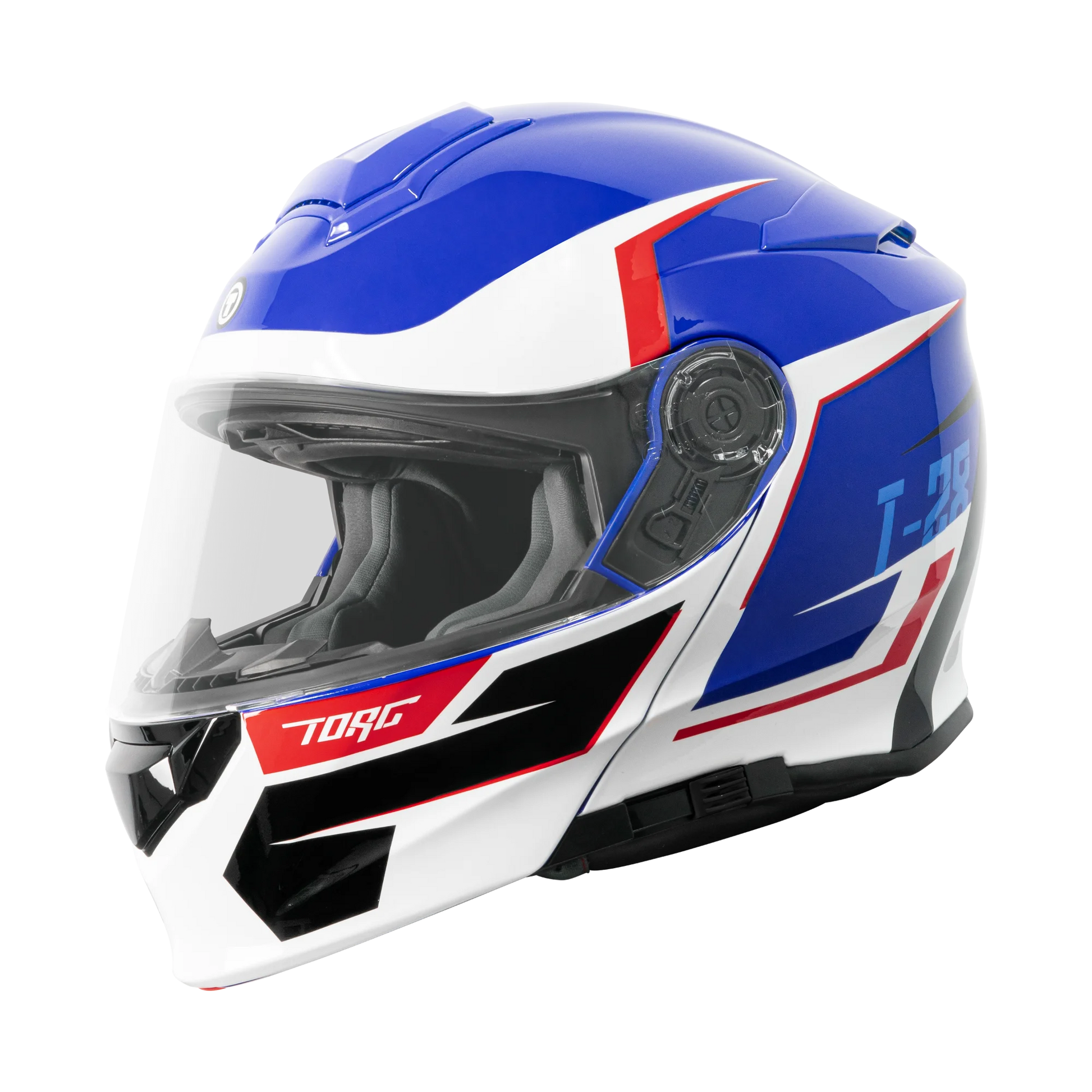 full face modular motorcycle helmet T-28 Vertex Blue White Red