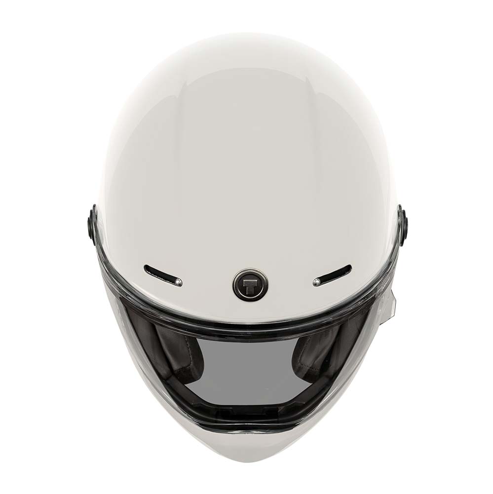 bike helmet top TORC Pomona Full Face Retro Motorcycle Helmet Gloss White