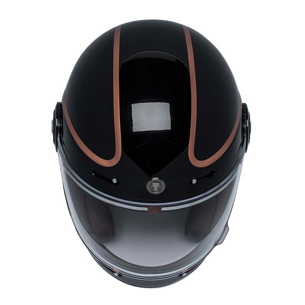 colpper motorcycle helmets Torc Newport T1 Copper Pin Retro Full Face Helmet for Men