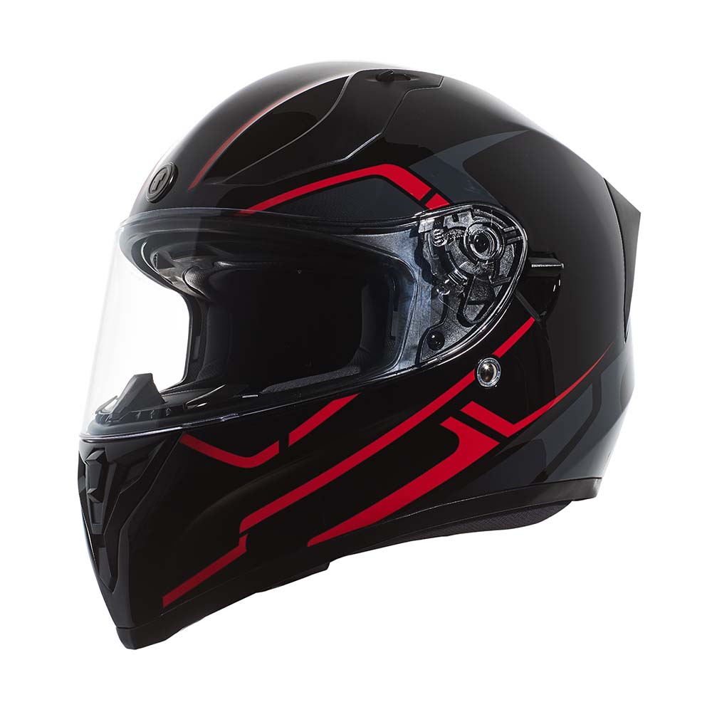 TORC T-15 Full Face Street Motorcycle Helmet with Bluetooth Rush Red