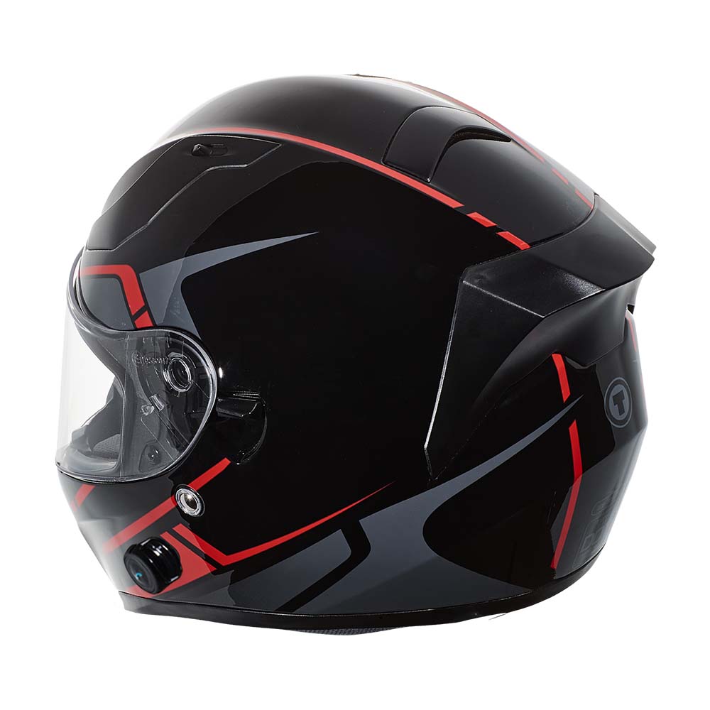 TheLAShop Bluetooth Motorcycle Helmet Matte Black DOT Full Face –