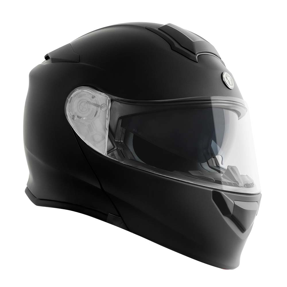 TORC T-28 Solid Full Face Modular Motorcycle Helmet Matte Black / S