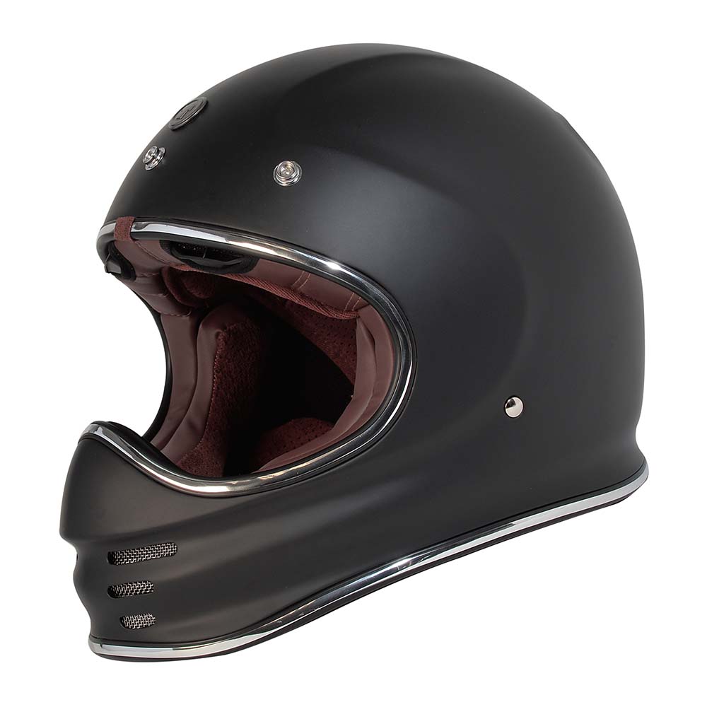 casco motorcycle helmet TORC T-3 Retro Moto Matte Black Helmet