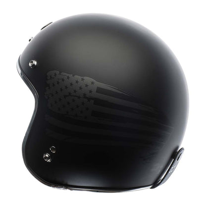 american flag open face motorcycle helmet TORC T-50 Black Flag Helmet
