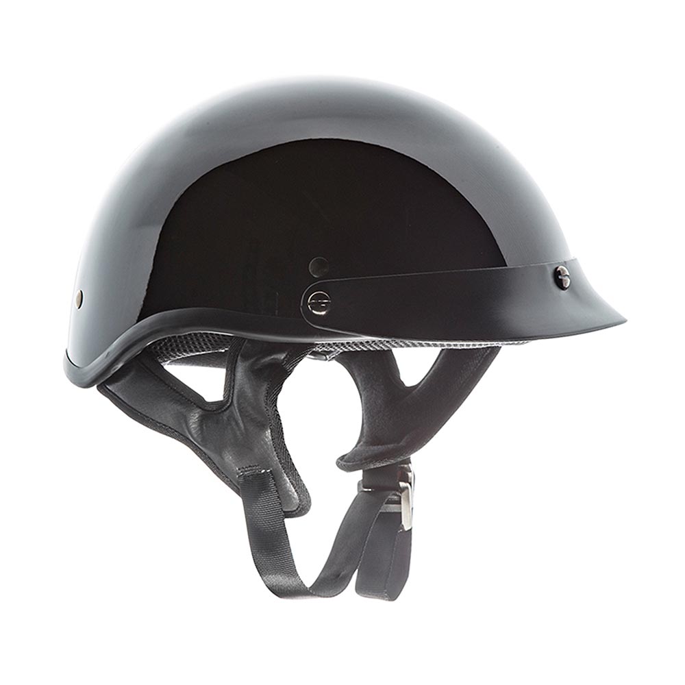 black half shell motorcycle helmet Torc T5305:22 T-53 Small Gloss Black Half Shell Helmet