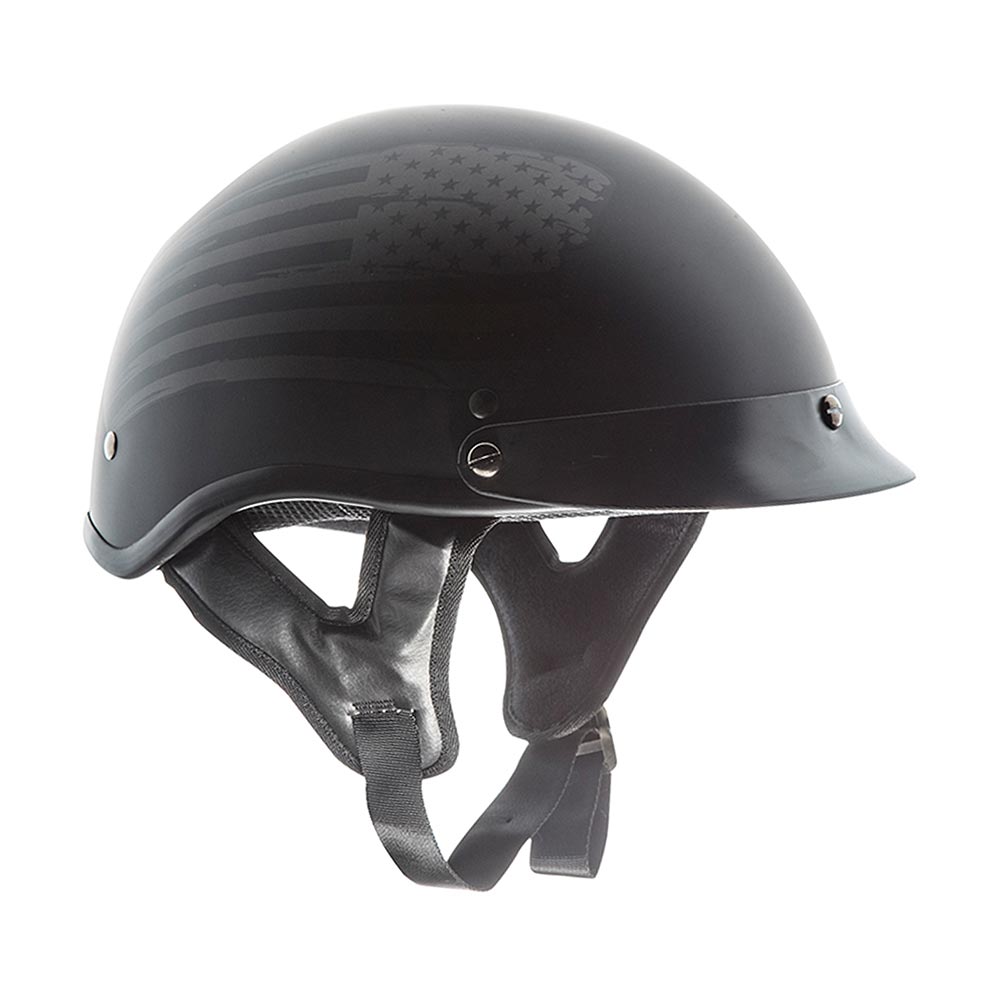 bike helmet french flag TORC T53 Flat Black Hills Motorcycle Half Helmet with Graphic (Flag)